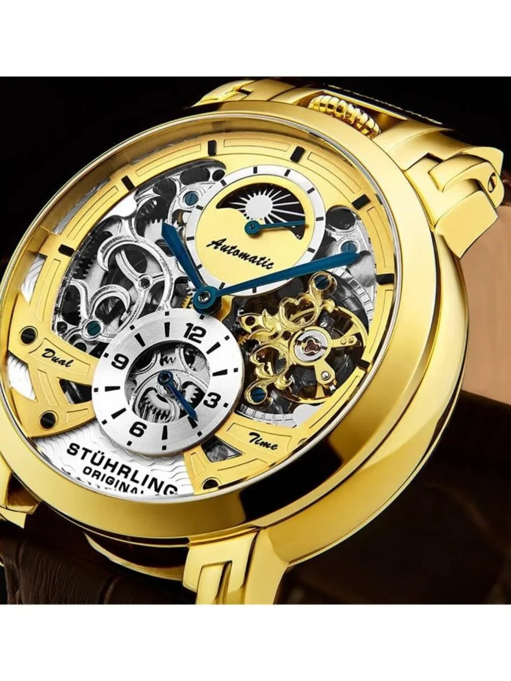 NWT Stuhrling Original Legacy Automatic Gold Dial Men's Watch
